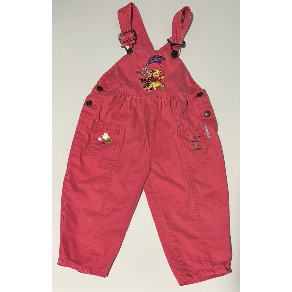 Vintage Disney Winnie-the-Pooh Overalls Girls 2T Kidcore 90s Nostalgia